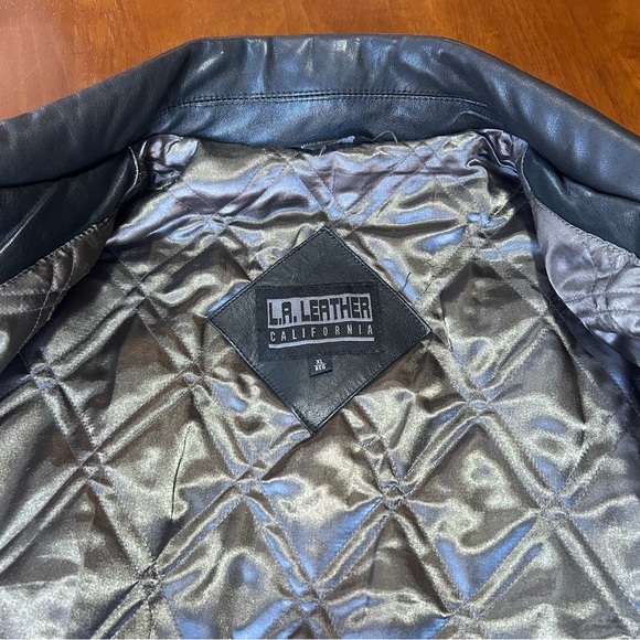 California L. A. Leather 20849 Vintage Black Soft Mid Length Jacket Size XL - Picture 12 of 16